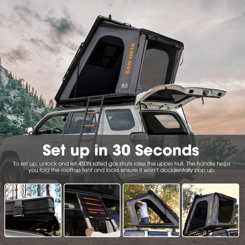San Hima Kalbarri Gen 2 Rooftop Tent Hard Shell With Ladder + 200W Solar Panel