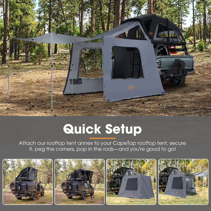 San Hima CapeTop Rooftop Tent & Annex Extension Outdoor Camping Waterproof 4WD