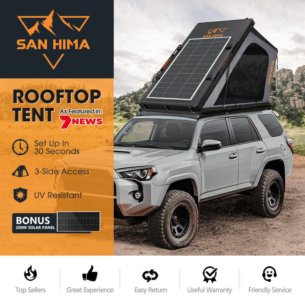 San Hima Kalbarri Gen 2 Roof Top Tent  Hard Shell With Ladder + 200W Solar Panel