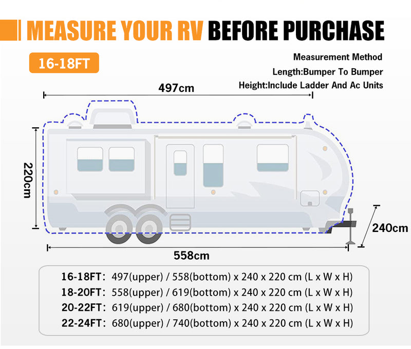 SAN HIMA 16-18ft Caravan Cover 4 Layers