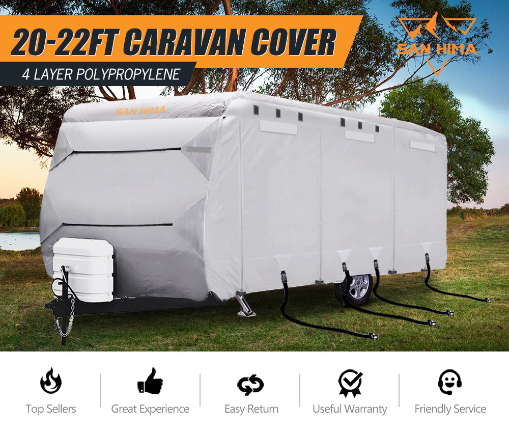 ADSAFE RV Cover – Fits 20 To 22 Foot Travel Trailers – Weather Protection Cover