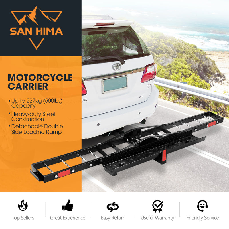 Day Motorcycle Racks Steel Motorcycle Carrier Motorbike Rack Dirt Bike Ramp 2″ Towbar Steel