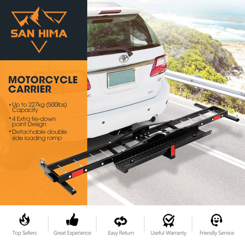 Motorcycle Saftry Drop Racks Motorcycle Carrier Motorbike Rack 2 Arms Dirt Bike Ramp 2 inch Towbar