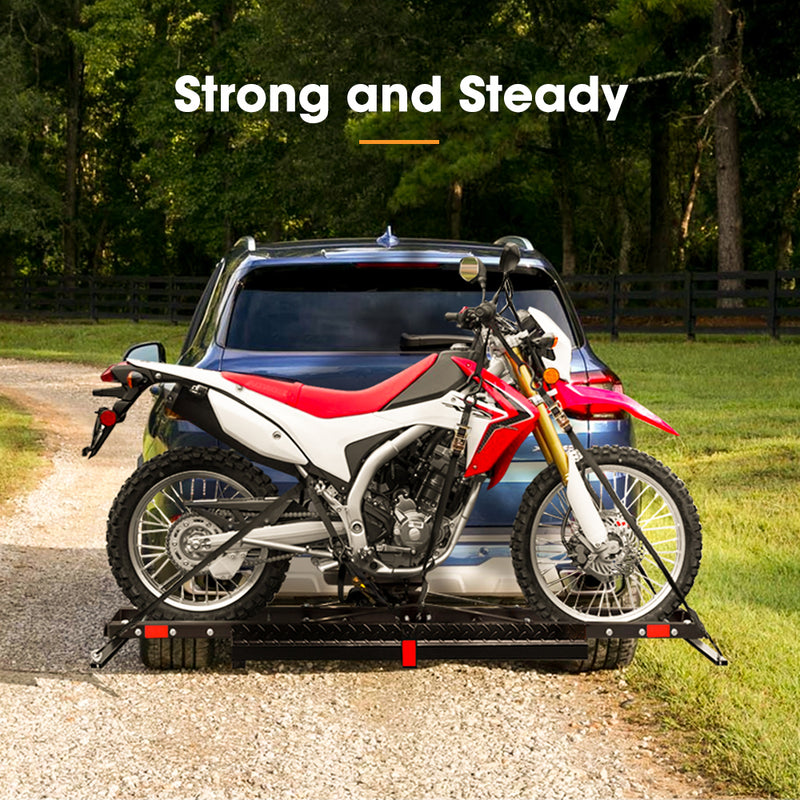 Motorcycle Carrier Motorbike Rack 2 Arms Dirt Bike Ramp 2 inch Towbar Steel