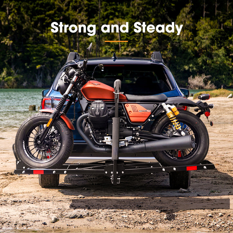 Motorcycle Saftry Drop Racks Motorcycle Motorbike Carrier Rack Dirt Bike Ramp Steel 2 inch Towbar