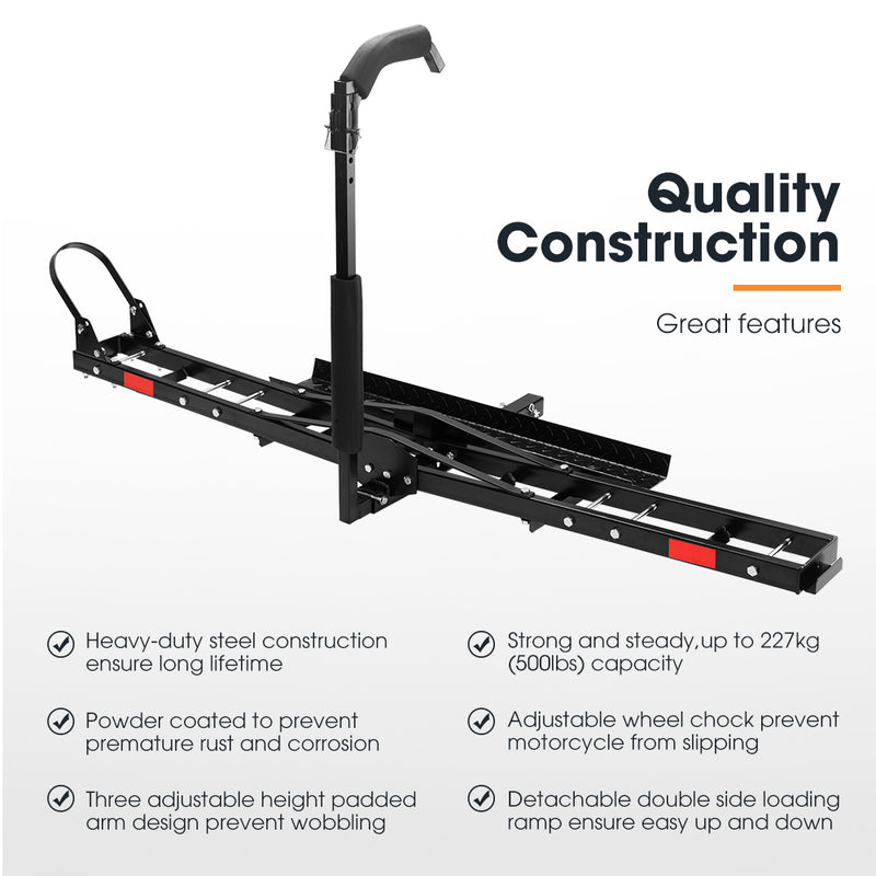 Motorcycle Motorbike Carrier Rack Dirt Bike Ramp Steel 2 inch Towbar