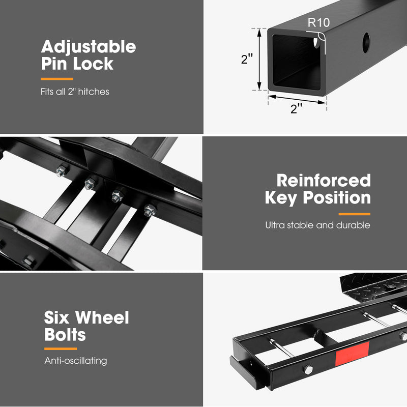 Motorcycle Motorbike Carrier Rack Dirt Bike Ramp Steel 2 inch Towbar