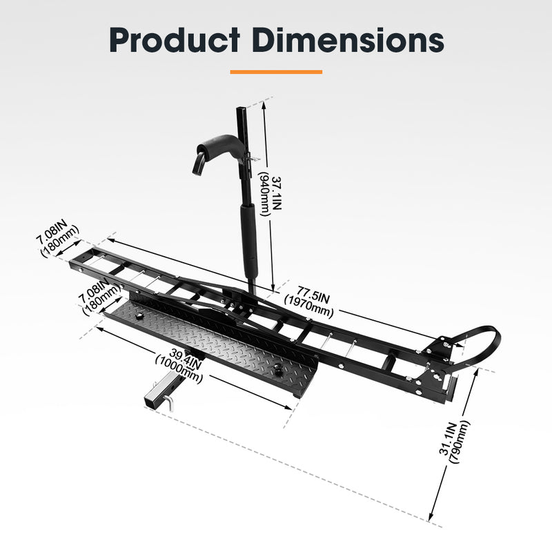 Motorcycle Motorbike Carrier Rack Dirt Bike Ramp Steel 2 inch Towbar