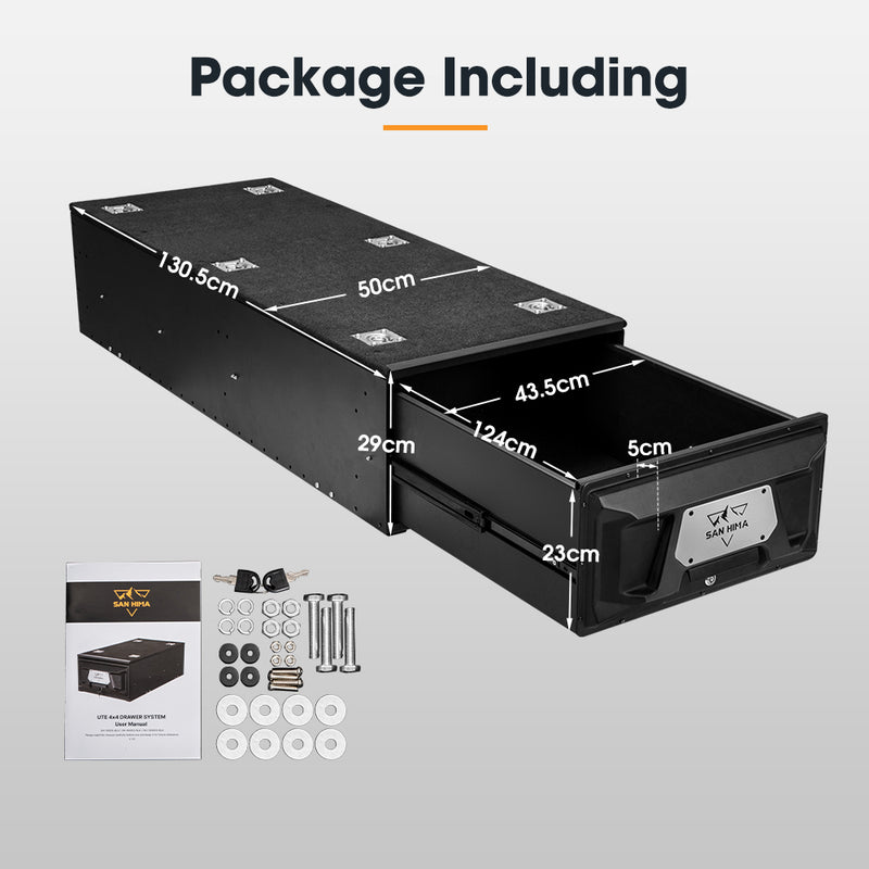 San Hima Lightweight 1300MM 4WD Rear Drawer Vehicle Storage Lockable