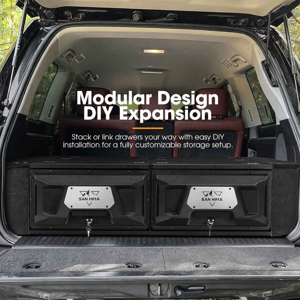 San Hima Lightweight 2X 1300MM 4WD Rear Drawer Vehicle Storage Lockable