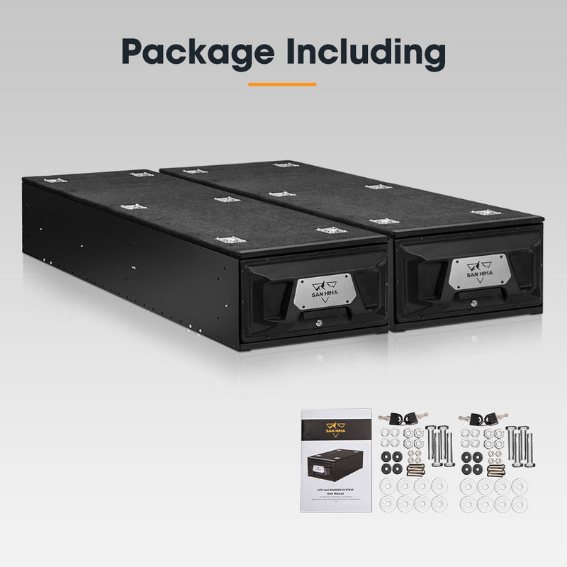 San Hima Lightweight 2X 1300MM 4WD Rear Drawer Vehicle Storage Lockable