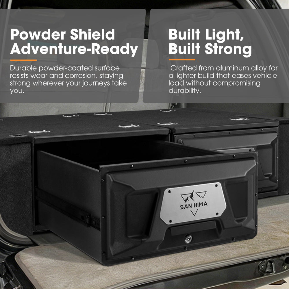 San Hima Lightweight 2X 700MM 4WD Rear Drawer Vehicle Storage Lockable