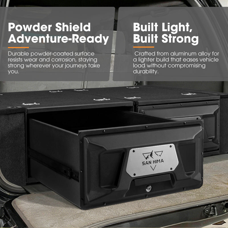 San Hima Lightweight 2X 700MM 4WD Rear Drawer Vehicle Storage Lockable