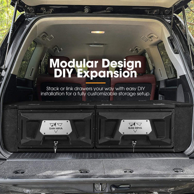 San Hima Lightweight 2X 700MM 4WD Rear Drawer Vehicle Storage Lockable