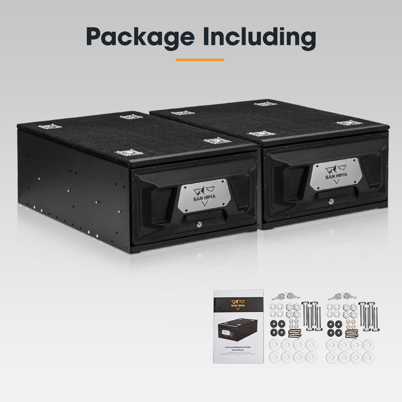 San Hima Lightweight 2X 700MM 4WD Rear Drawer Vehicle Storage Lockable