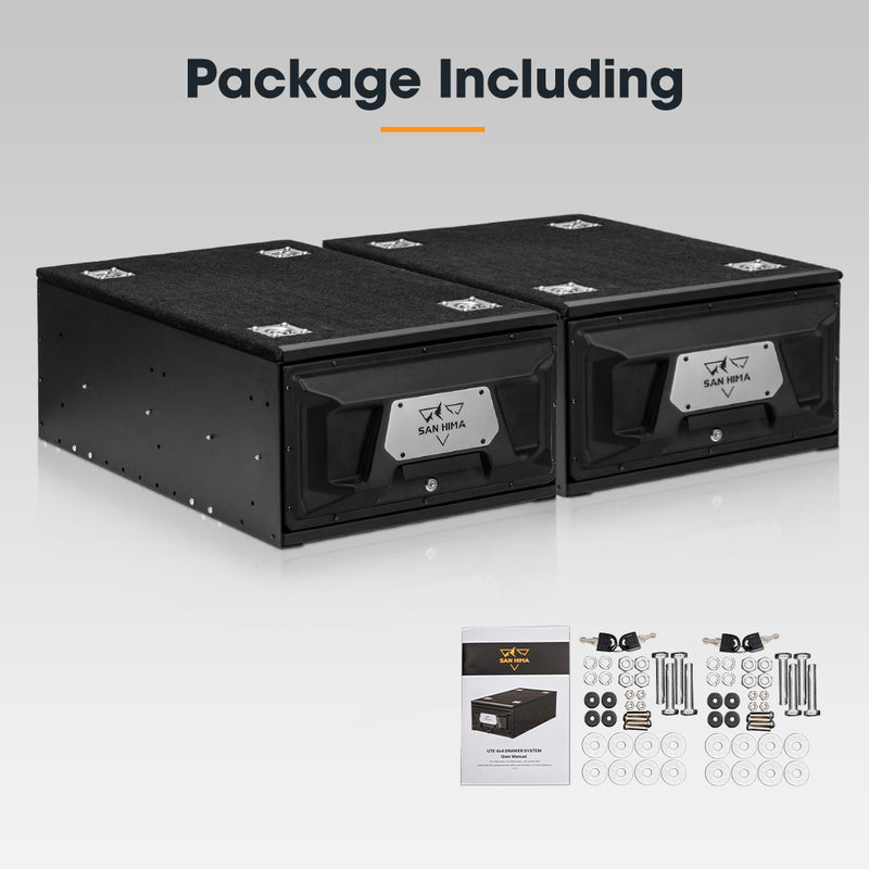 San Hima Lightweight 2X 700MM 4WD Rear Drawer Vehicle Storage Lockable