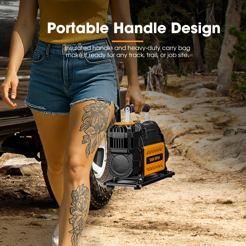 San Hima 12V Single Cylinder Air Compressor 200L/min 150PSI Portable Digital