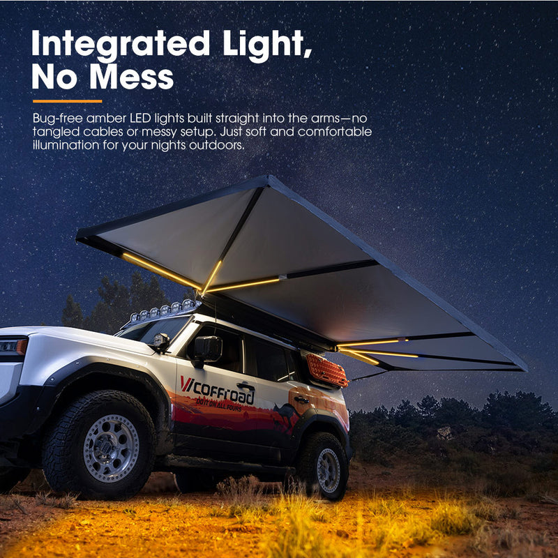 San Hima 180 Degree Awning Free-Standing Car Camping 4x4 Awning With L Brackets
