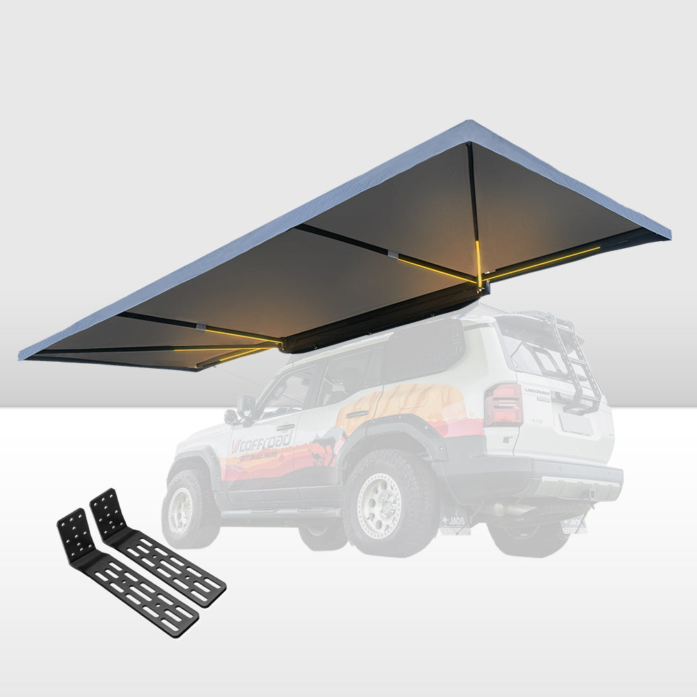 San Hima 180 Degree Awning Free-Standing Car Camping 4x4 Awning With L Brackets