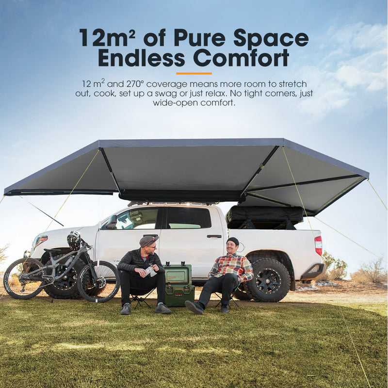 San Hima 270 Degree Awning Free-Standing Camping With L Brackets Passenger Side