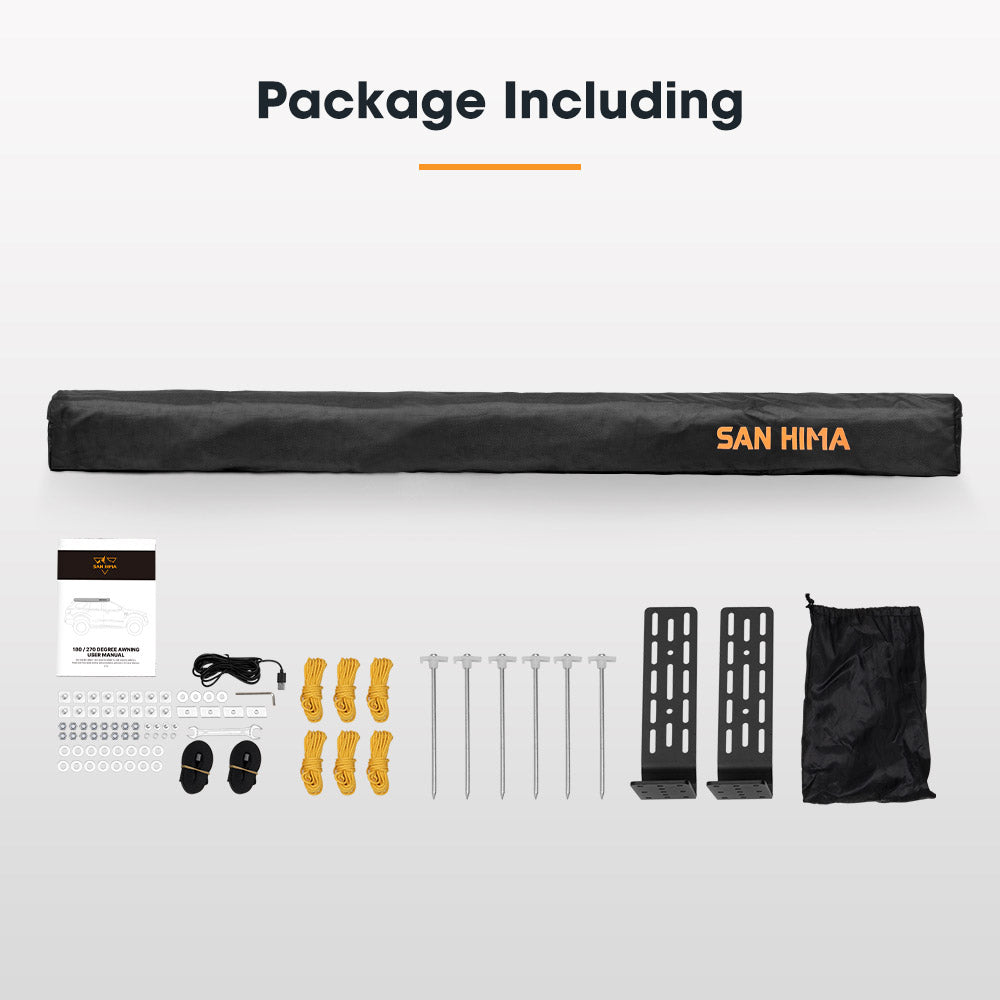 San Hima 270 Degree Awning Free-Standing Camping With L Brackets Passenger Side