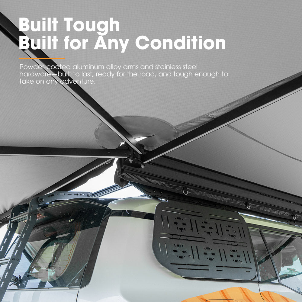 San Hima 270 Degree Awning Free-Standing Car Camping With L Brackets Driver Side