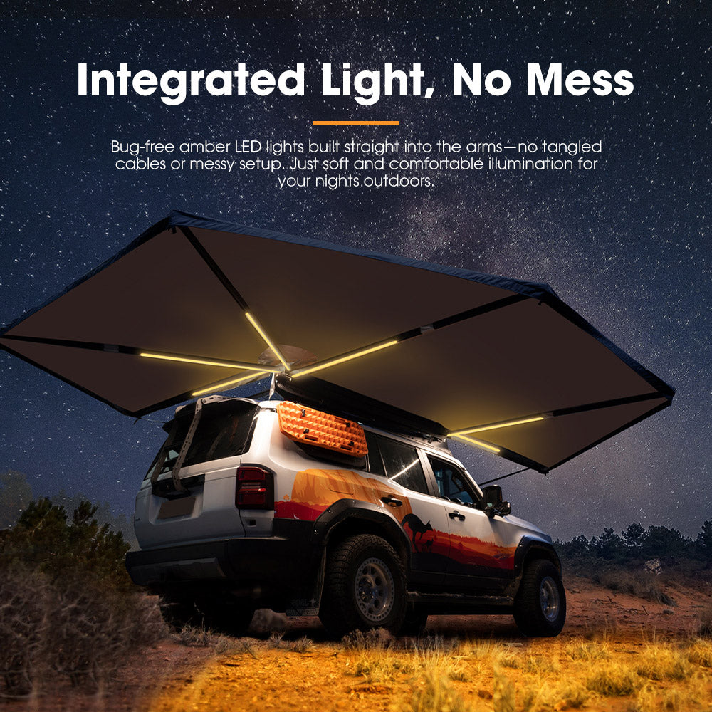 San Hima 270 Degree Awning Free-Standing Car Camping With L Brackets Driver Side