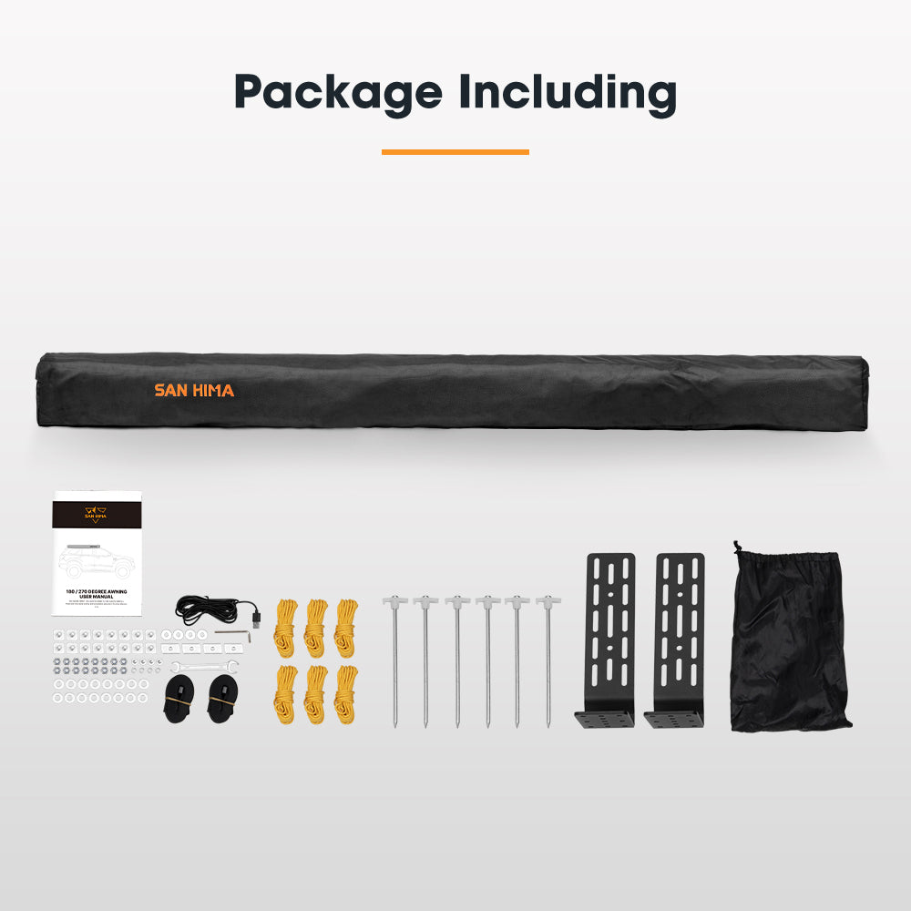 San Hima 270 Degree Awning Free-Standing Car Camping With L Brackets Driver Side