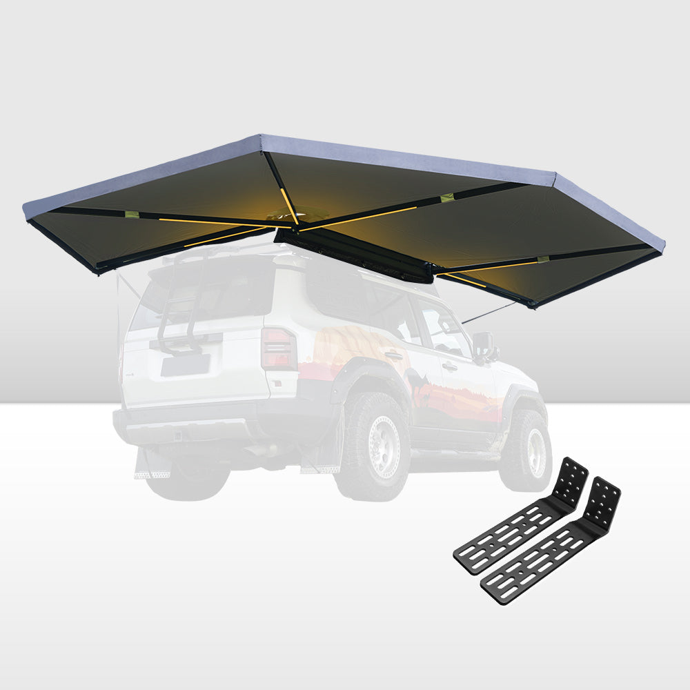San Hima 270 Degree Awning Free-Standing Car Camping With L Brackets Driver Side