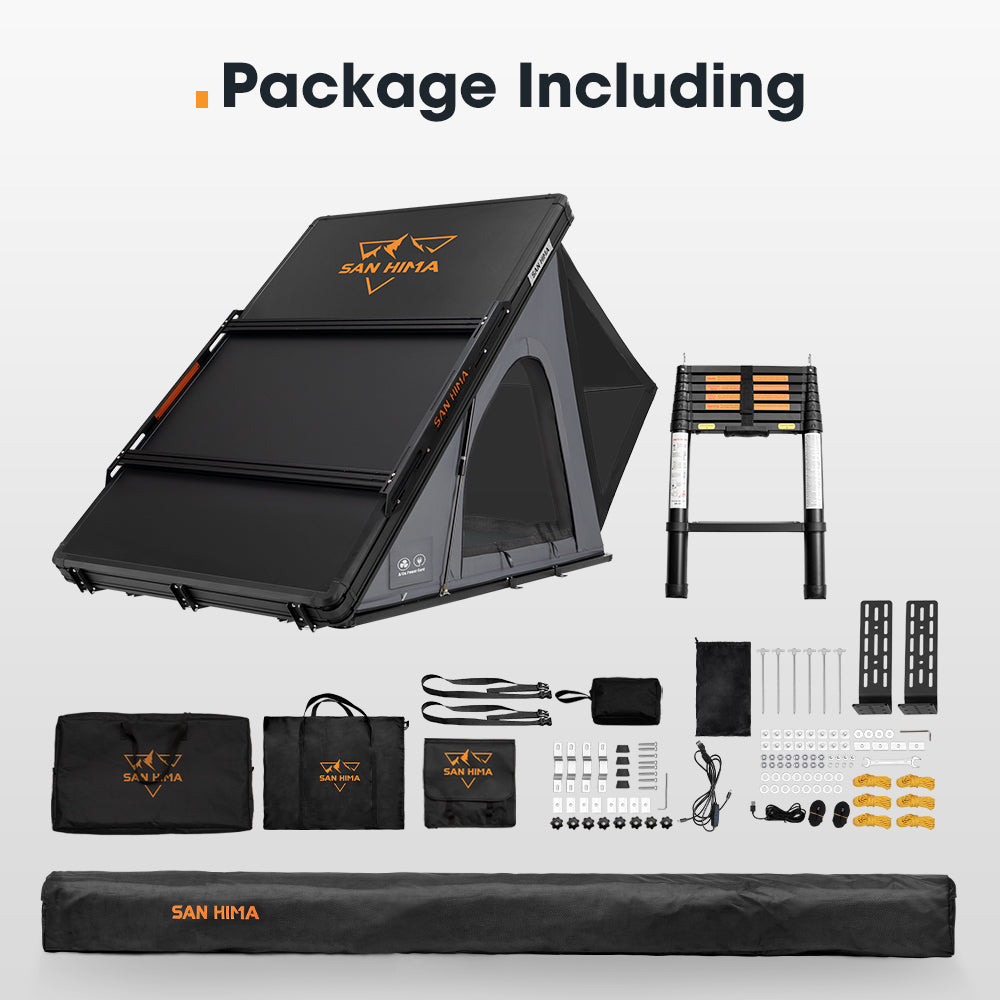 San Hima 270° Awning Driver Side + Kalbarri Lite Gen 2 Rooftop Tent + Rack