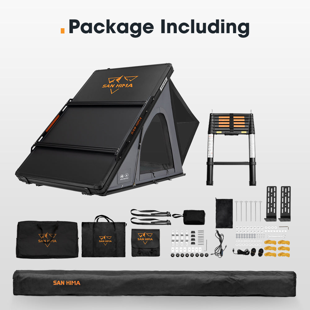 San Hima 270° Awning Driver Side + Kalbarri Lite Gen 2 Rooftop Tent + Rack