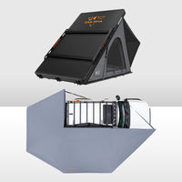 San Hima 270° Awning Driver Side + Kalbarri Lite Gen 2 Rooftop Tent + Rack
