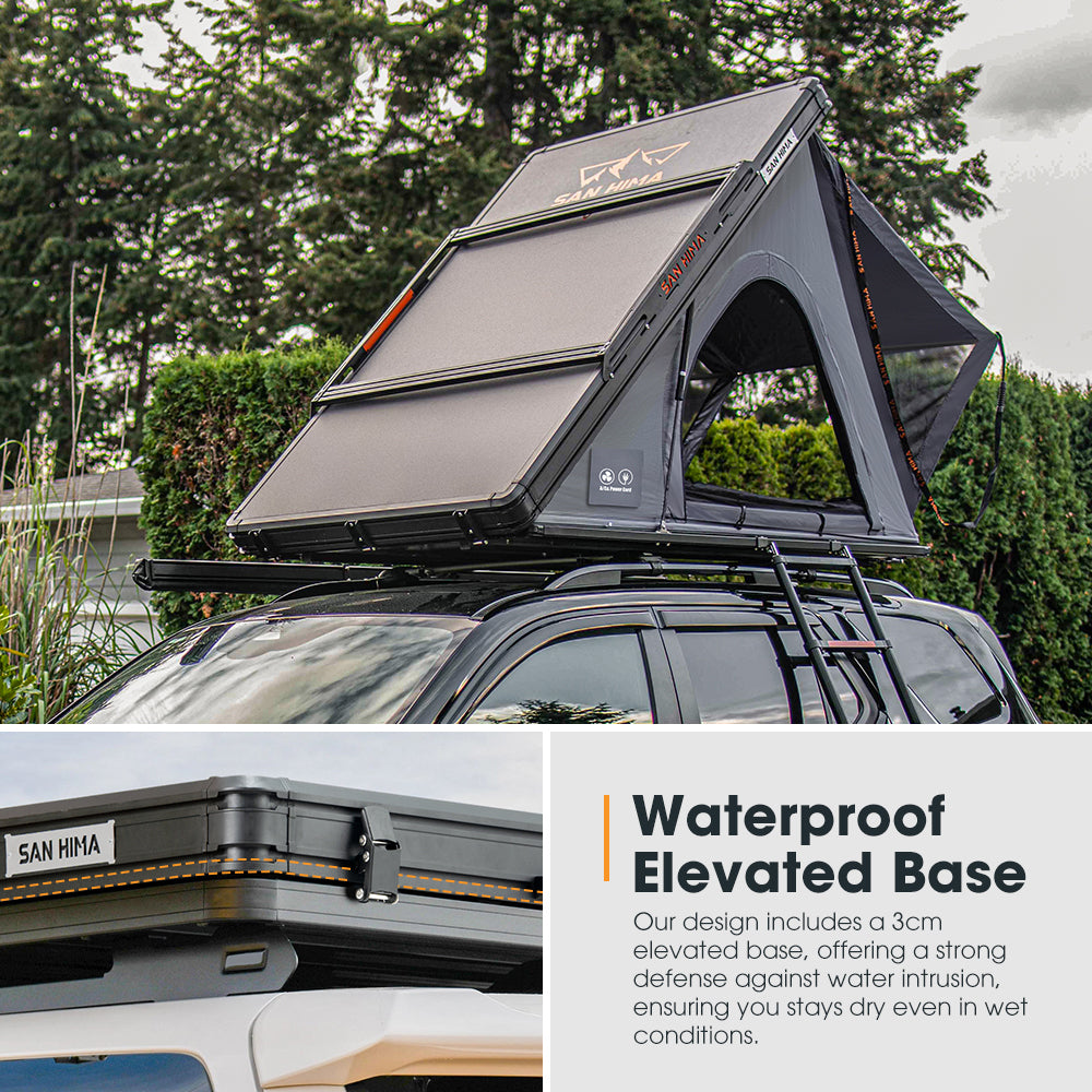 San Hima 270° Awning Driver Side + Rooftop Tent + Rack + Double Camping Chair