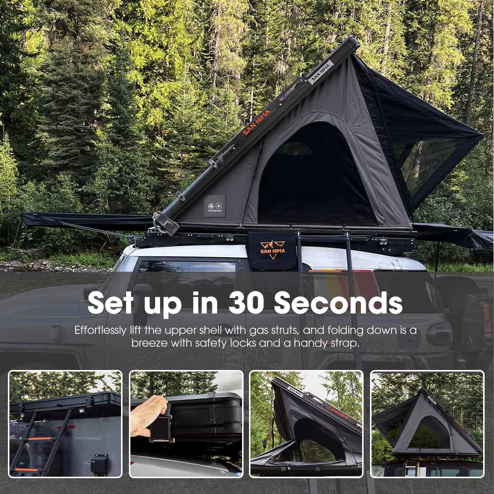 San Hima 270° Awning Driver Side + Rooftop Tent + Rack + Chair + 2xRecovery Boards