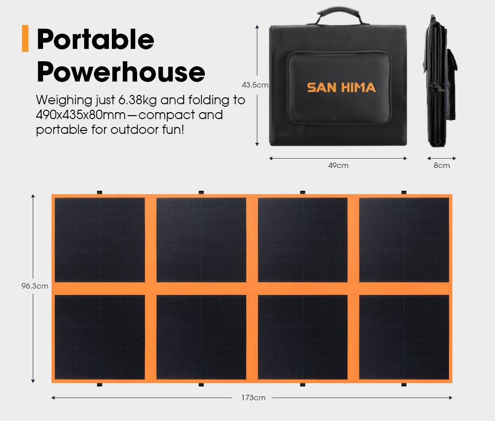 San Hima 12V 260W Folding Solar Blanket Flexible Blanket Kit Camping Charger