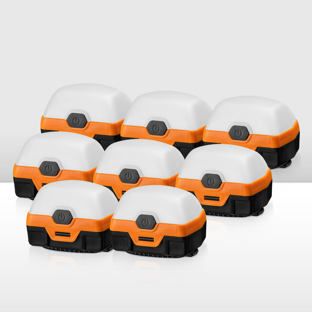San Hima 8X Led Camping Lights Amber White Rechargeable w/ Lithium Battery