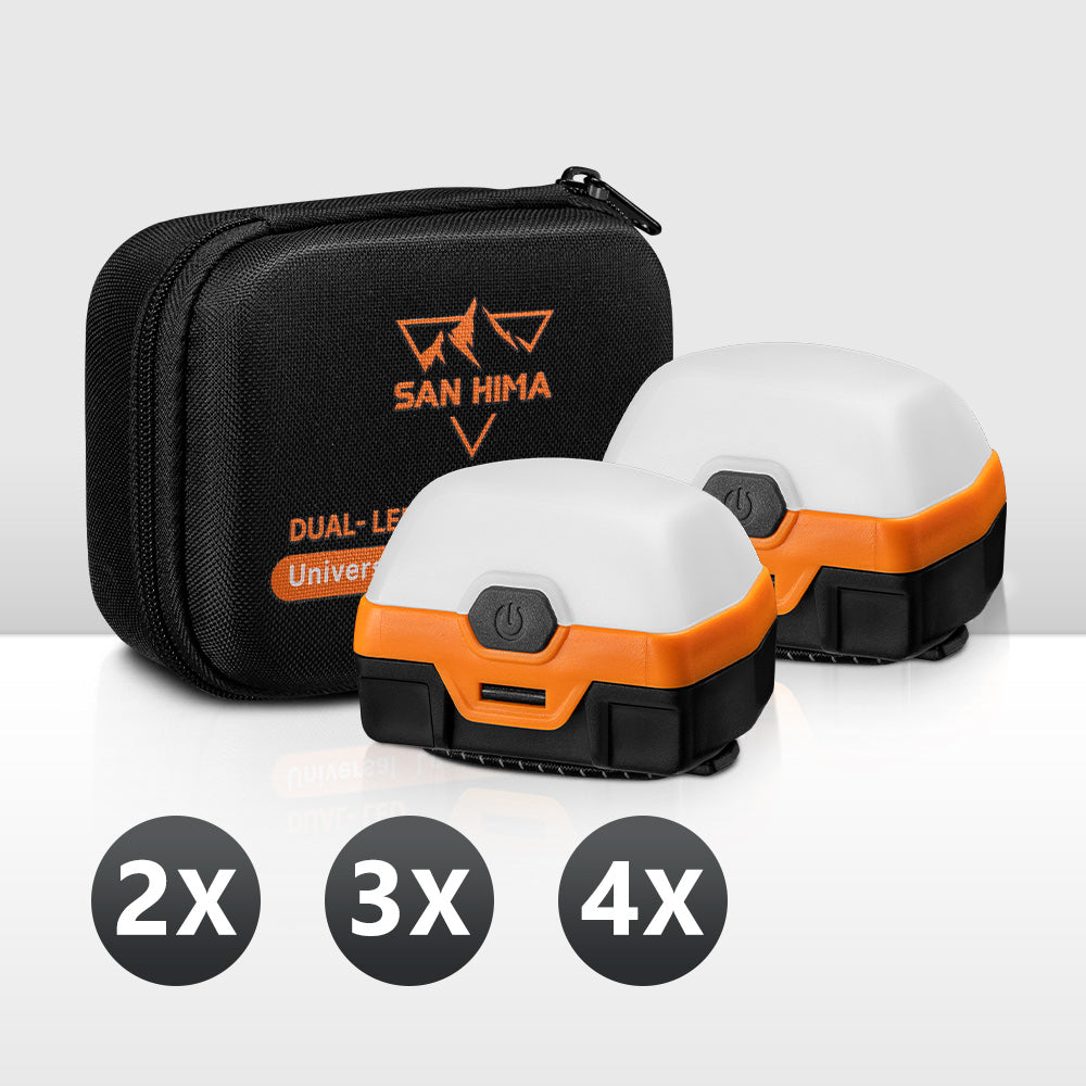 San Hima 4X 6X 8X Led Camping Lights Amber White Rechargeable w/ Lithium Battery