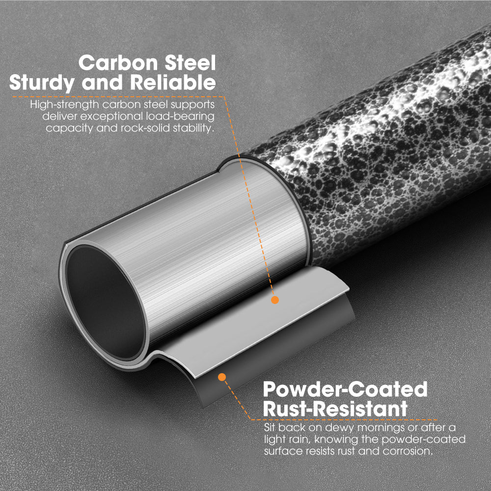 San Hima Folding Double Camping Chair Outdoor Portable Moon Chair 2 Seater Black