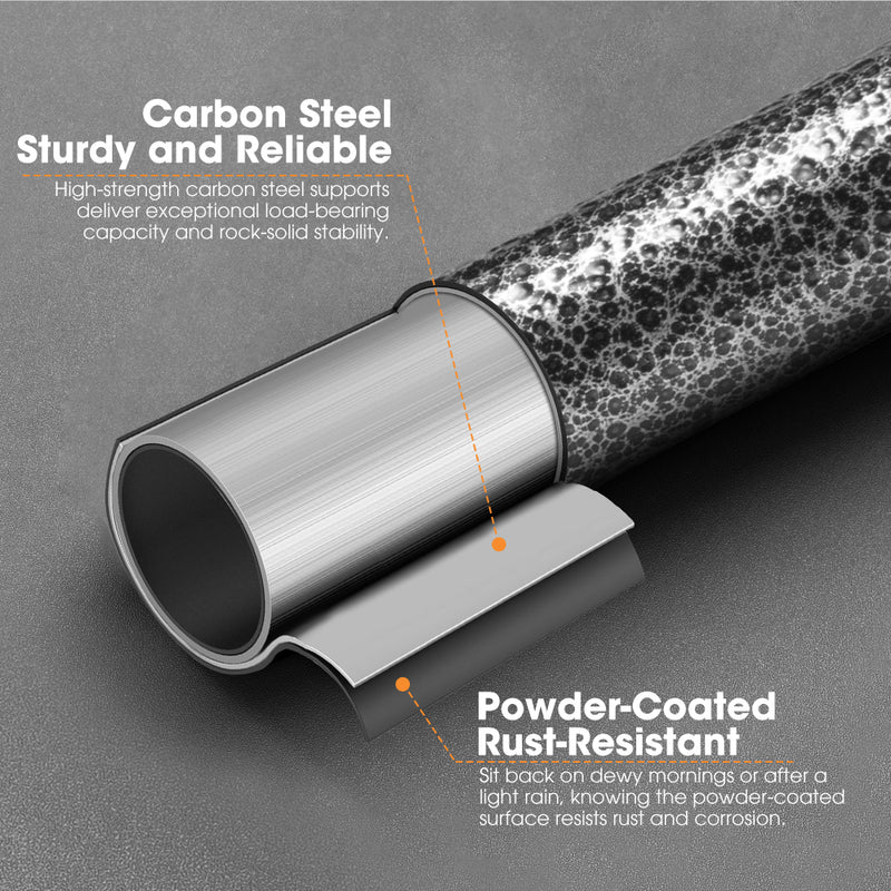 San Hima Folding Double Camping Chair Outdoor Portable Moon Chair 2 Seater Black