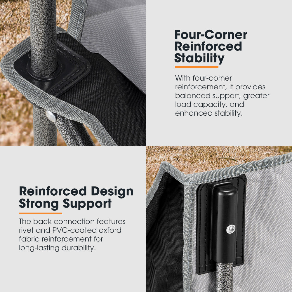 San Hima Folding Double Camping Chair Outdoor Portable Moon Chair 2 Seater Black