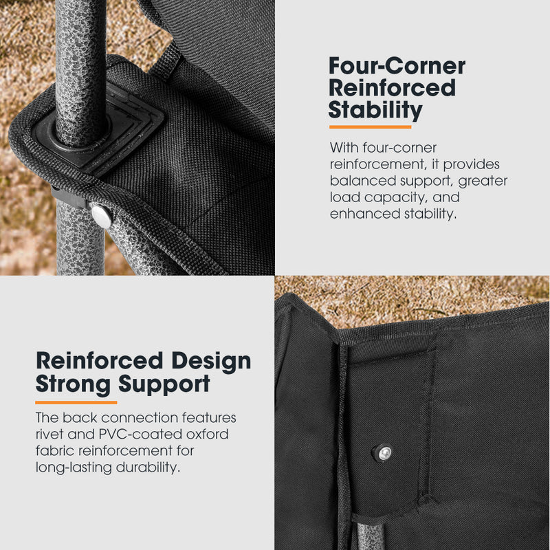 San Hima Folding Double Camping Chair Padded Portable Moon Chair Outdoor Black