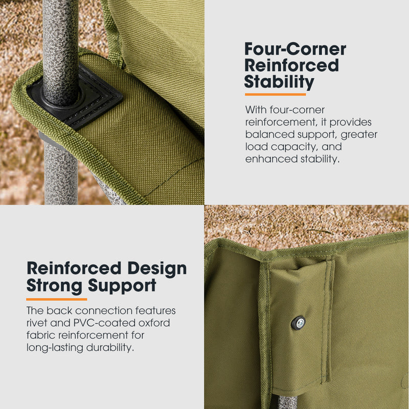 San Hima Double Camping Chair Padded Portable Folding Moon Chair Outdoor Green