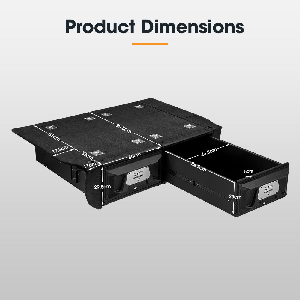 San Hima Lightweight 2X 900mm 4WD Rear Drawer System Fit Toyota Landcruiser 200