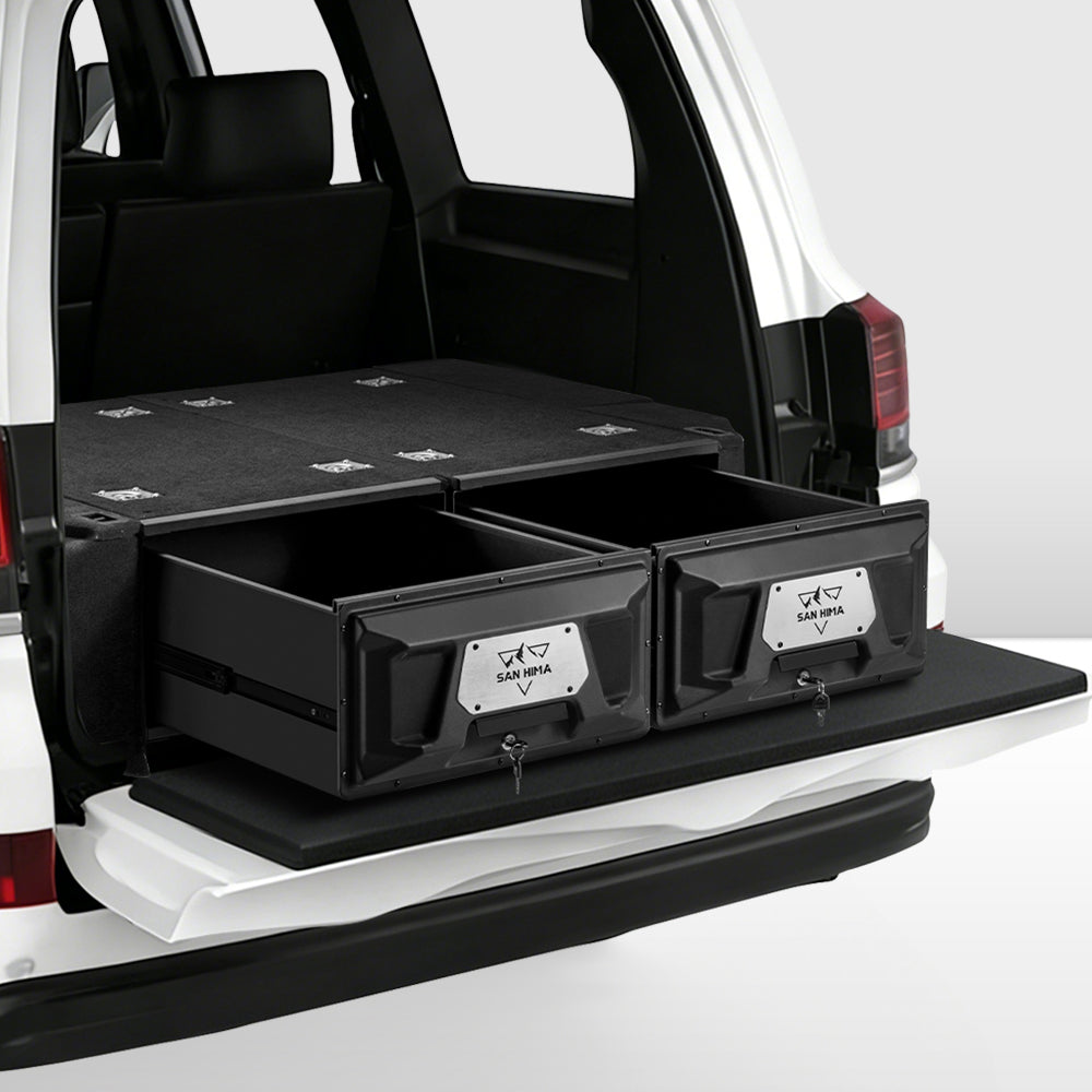 San Hima Lightweight 2X 900mm 4WD Rear Drawer System Fit Toyota Landcruiser Prado 120