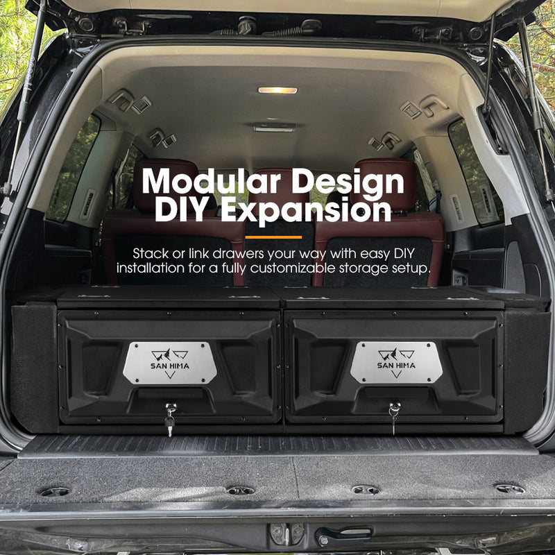 San Hima Lightweight 2X 900mm 4WD Rear Drawer System Fit Toyota Landcruiser Prado 150