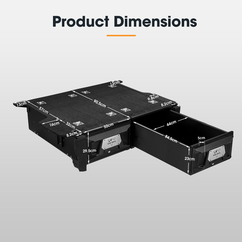 San Hima Lightweight 2X 900mm 4WD Rear Drawer System Fit Toyota Landcruiser Prado 150