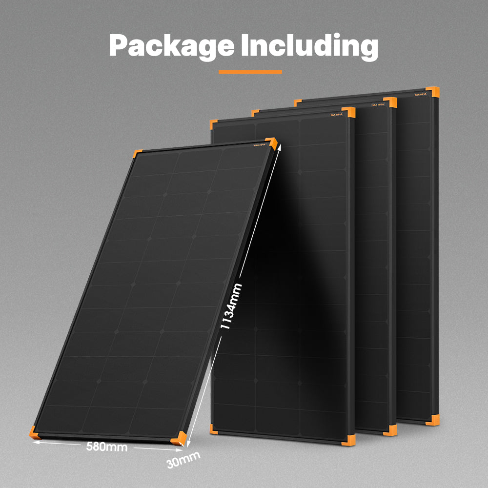 San Hima 4X 120W Mono-HPBC Fixed Solar Panel Power Bypass Camping Caravan