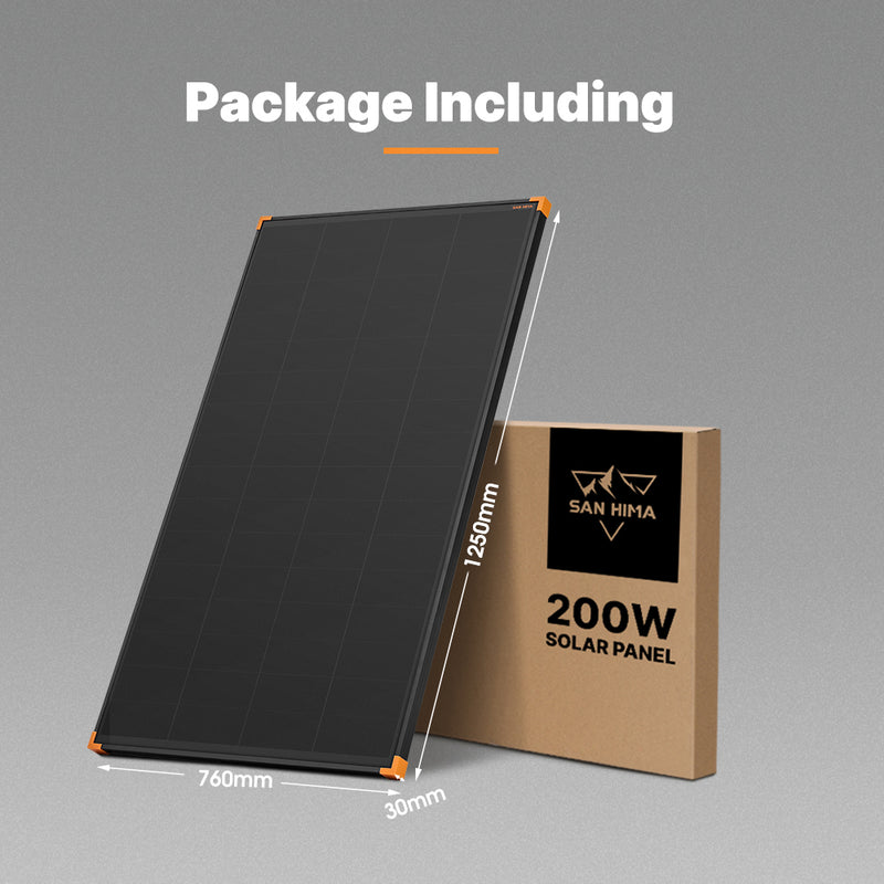 San Hima 200W Mono-HPBC Fixed Solar Panel Power Bypass Camping Caravan Battery