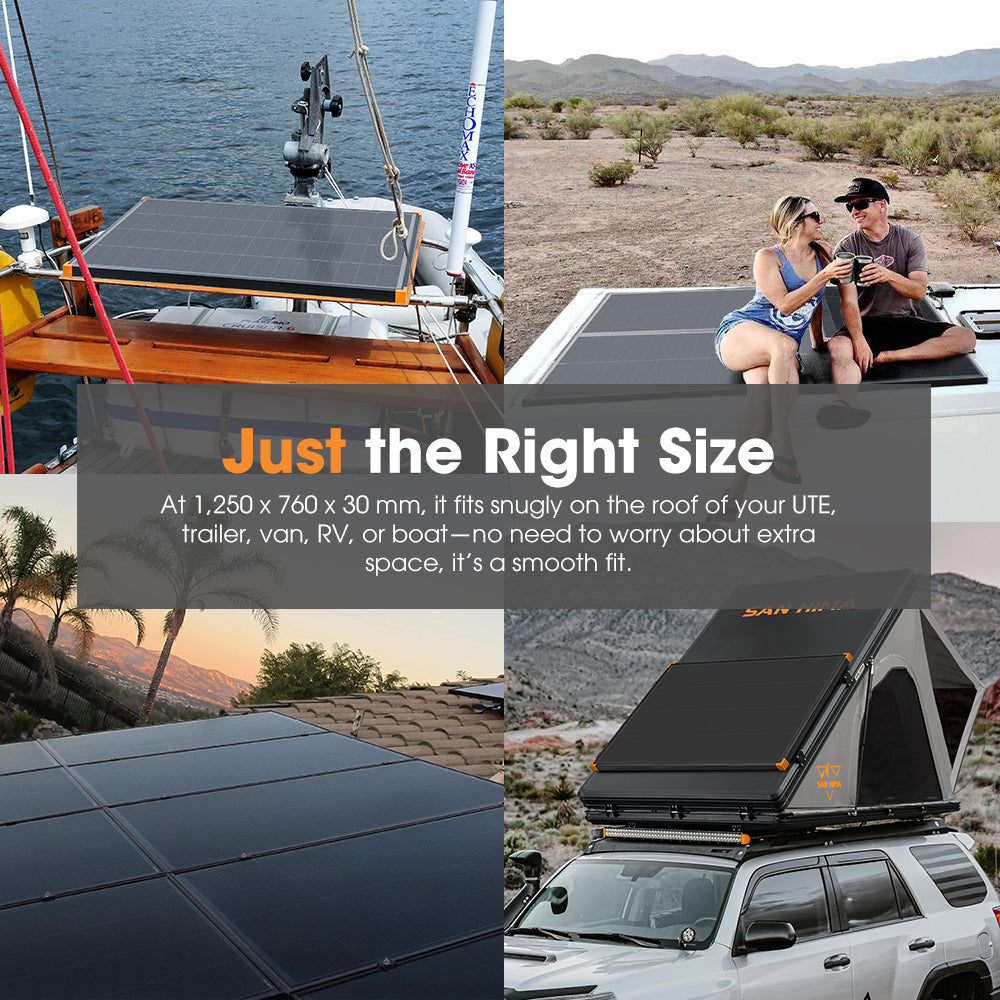 San Hima 4X 200W Mono-HPBC Fixed Solar Panel Power Bypass Camping Caravan
