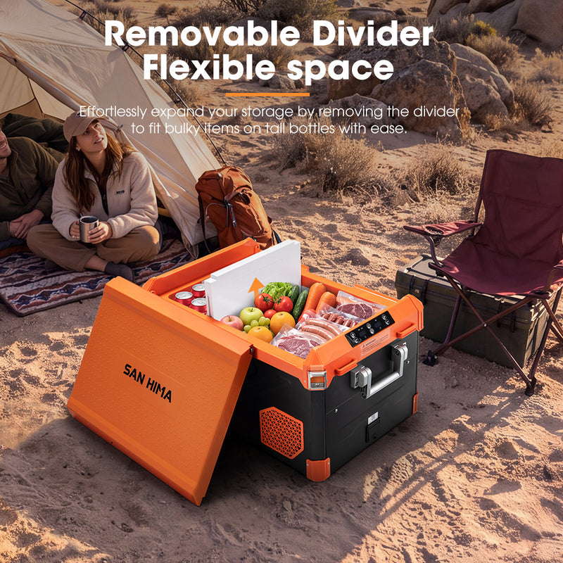 San Hima Portable Camping Fridge Freezer 45L Dual Zone Caravan Car Cooler 4WD
